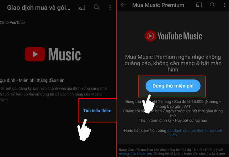 Mua gói YouTube Premium