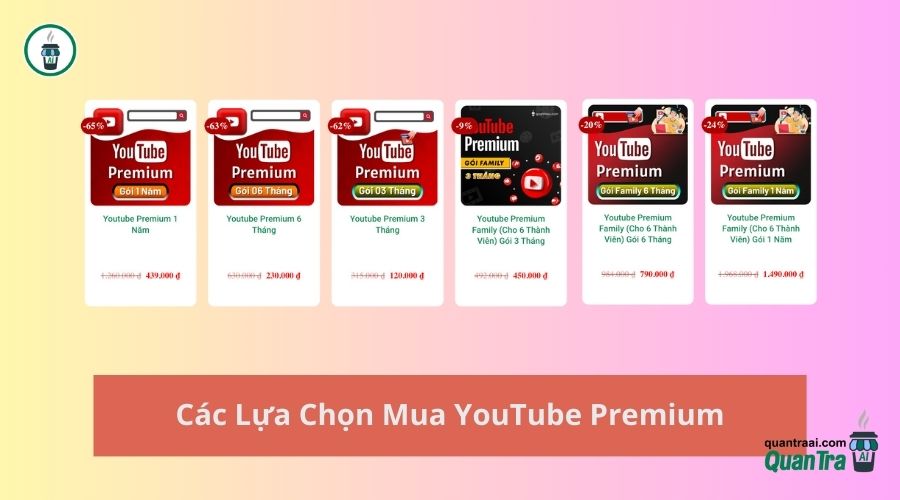 Mua tài khoản YouTube Premium Các Lựa Chọn Mua YouTube Premium